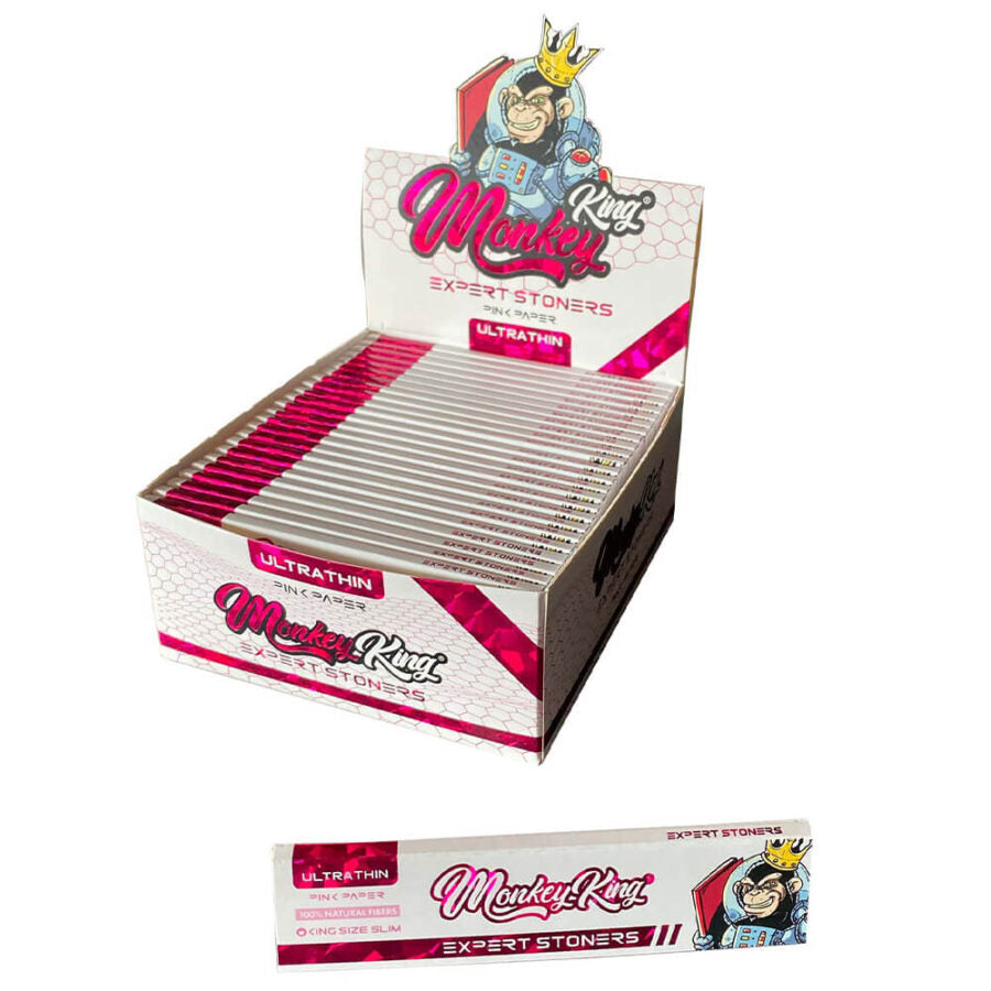 Monkey King Expert Stoners Pink Ultra Thin Rolling Papers KS Slim